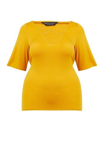 Dorothy Perkins *dp Curve Yellow X-front Top
