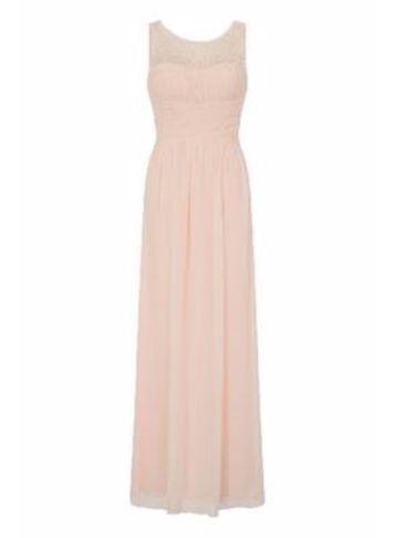 Dorothy Perkins *little Mistress Nude Embellished Maxi Dress