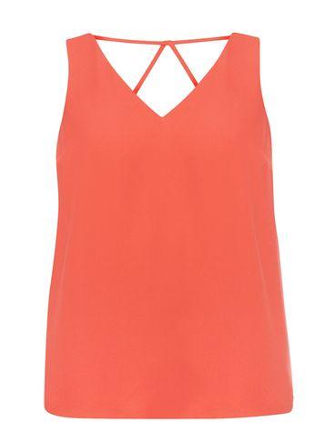 Dorothy Perkins Petite Red Cross Back Shell Top
