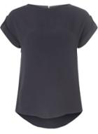Dorothy Perkins Navy Button Sleeve Top