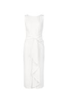 *luxe Ivory Waterfull Crepe Dress