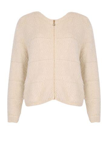 Dorothy Perkins *voulez Vous Cream Solid Zip Cardigan