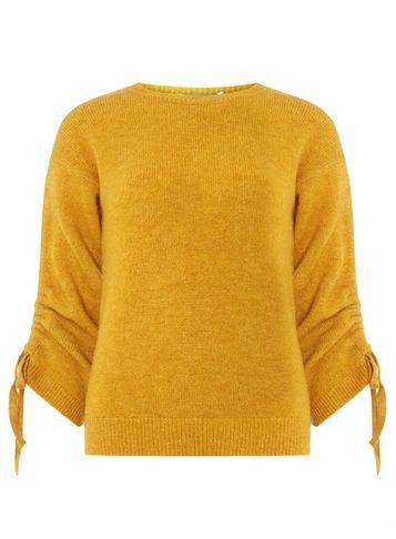 Dorothy Perkins Petite Ochre Ruched Sleeve Jumper