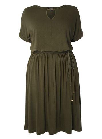 Dorothy Perkins Dp Curve Khaki Jersey Midi Dress