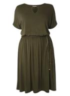 Dorothy Perkins Dp Curve Khaki Jersey Midi Dress