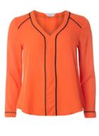 Dorothy Perkins Petite Orange Piped Blouse