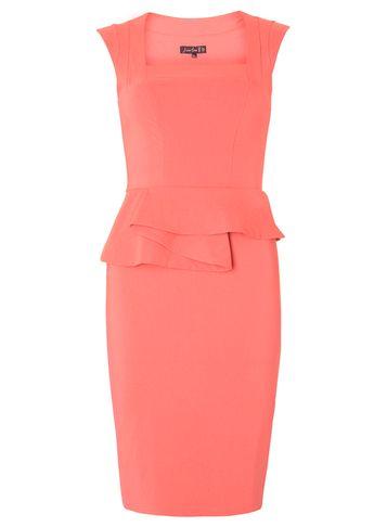 Dorothy Perkins Coral Vicky Peplum Dress