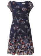 Dorothy Perkins *billie & Blossom Petite Navy Floral Skater Dress