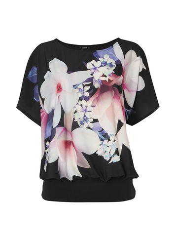 Dorothy Perkins *roman Originals Black Placement Print Top