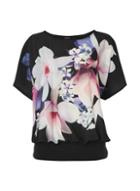 Dorothy Perkins *roman Originals Black Placement Print Top