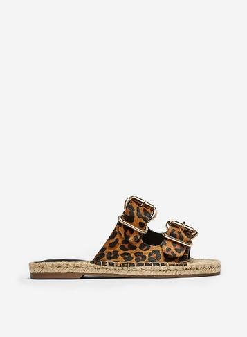 Dorothy Perkins Animal Print Fawne Leather Sandals