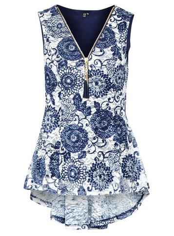 Dorothy Perkins *navy Damask Peplum Top