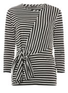 Dorothy Perkins Black Striped Tie Front Top