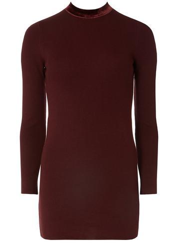 Dorothy Perkins Petite Port Tunic Velvet Detailing Jumper