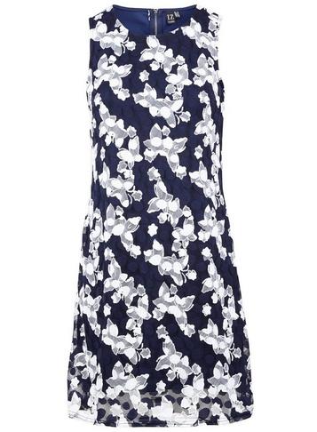 Dorothy Perkins *izabel London Navy And White Floral Shift Dress