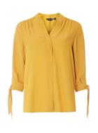Dorothy Perkins Mustard Tie Cuff Roll Sleeve Top