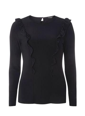 Dorothy Perkins Navy Frill Long Sleeve Top