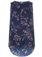 Dorothy Perkins Blue Floral Print Sleeveless Top