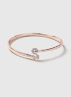 Dorothy Perkins Rose Gold Defined Cubic Zirconia Bangle