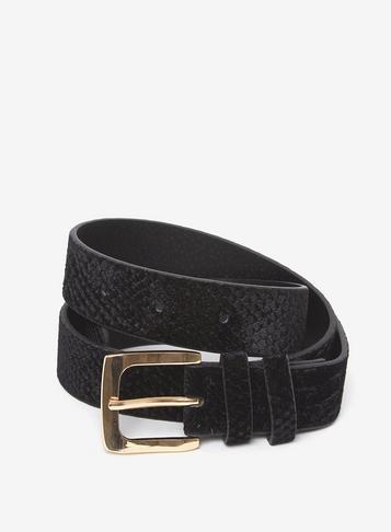 Dorothy Perkins Black Faux Snakeskin Velvet Belt