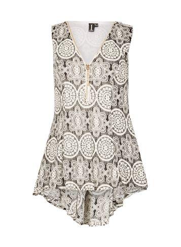 Dorothy Perkins *izabel London Multi Black Lace Print Top