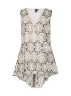 Dorothy Perkins *izabel London Multi Black Lace Print Top