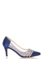 Dorothy Perkins *quiz Navy Satin Point Court Shoes