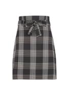 Dorothy Perkins Black Check Tie Waist Mini Skirt