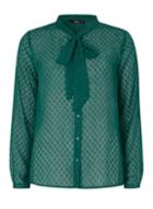 Dorothy Perkins *only Green Woven Bow Top