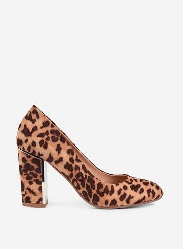 Dorothy Perkins Brown Leopard Print 'evie' Heeled Court Shoes