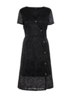 * Vero Moda Black Lace Button Midi Wrap Dress