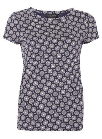 Dorothy Perkins Navy Geometric Print T-shirt