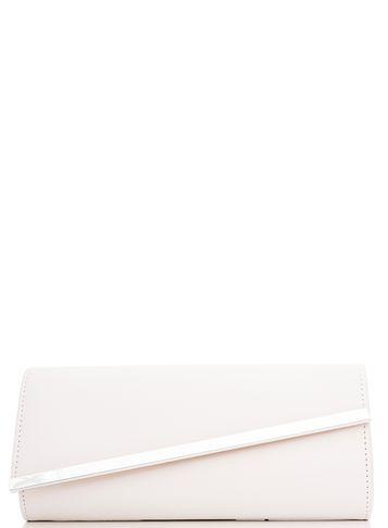 Dorothy Perkins *quiz White Pu Diagoal Flap Clutch Bag