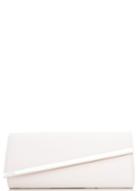 Dorothy Perkins *quiz White Pu Diagoal Flap Clutch Bag