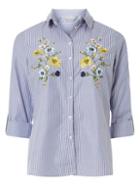 Dorothy Perkins Petite Multi-coloured Striped Floral Embroidered Shirt