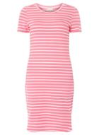 Dorothy Perkins *noisy May Pink And White Striped Shift Dress