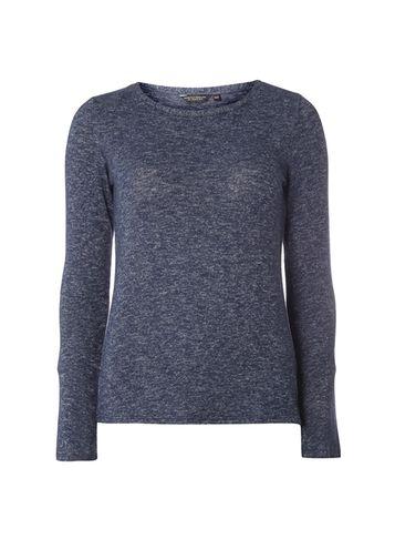 Dorothy Perkins Navy Fluted Sleeve Jersey Knitted Top