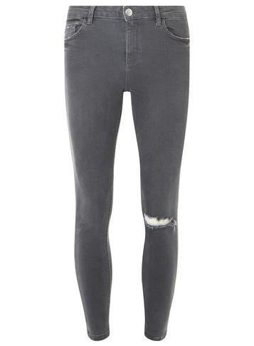 Dorothy Perkins Grey Ripped Darcy Ankle Grazer Jeans