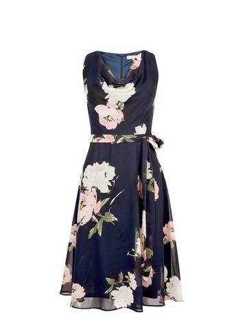*billie & Blossom Petite Navy Cowl Neck Midi Dress