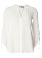 Dorothy Perkins Ivory Collarless Roll Sleeve Shirt