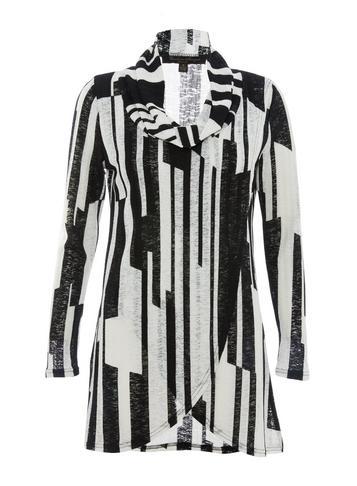 Dorothy Perkins *quiz Monochrome Light Knit Cowl Neck Long Sleeve Top