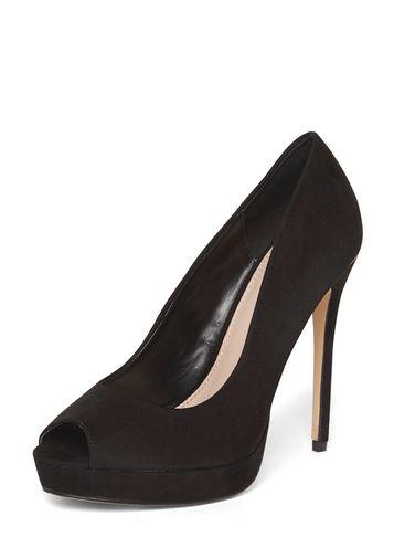 Dorothy Perkins Black 'gift' Peep Toe Platform Heels