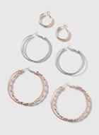 Dorothy Perkins 3 Pack Rose Gold Hoop Earrings
