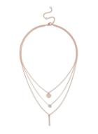 Dorothy Perkins Rose Gold Look Disc And Bar Drop Necklace