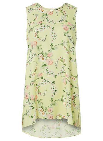 Dorothy Perkins *tall Lemon Floral Print Sleeveless Top