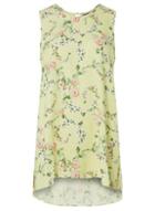 Dorothy Perkins *tall Lemon Floral Print Sleeveless Top