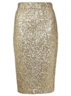 Dorothy Perkins Gold Sequin Pencil Skirt