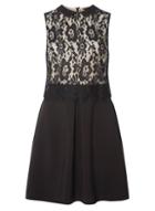 Dorothy Perkins Black Lace Collar Fit And Flare Dress