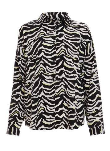 *quiz Black Zebra Print Shirt