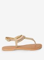 Dorothy Perkins Nude 'fiji' Beaded Sandals
